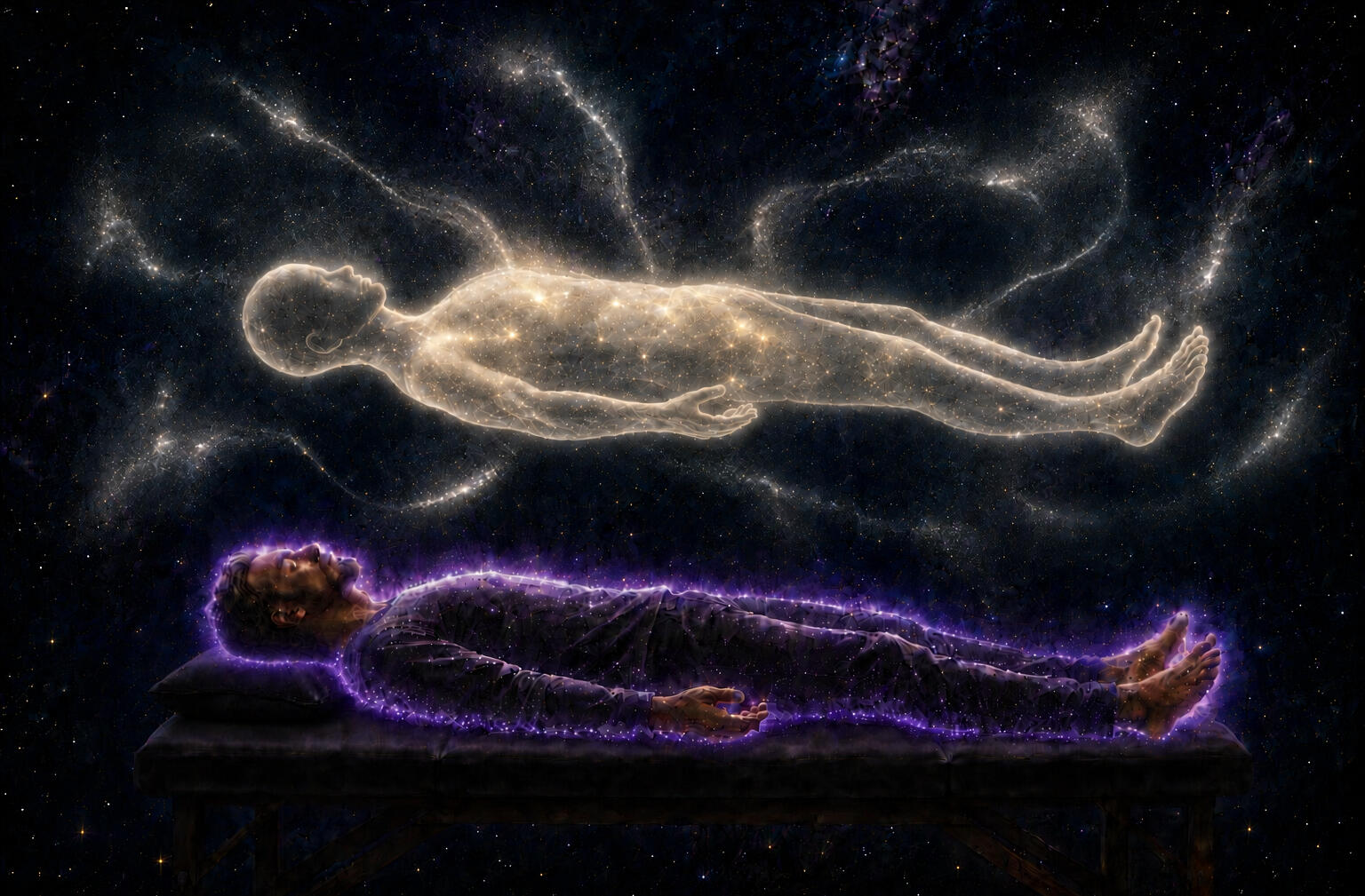 Soul retrieval through an alchemical process, anchored by the Monad.